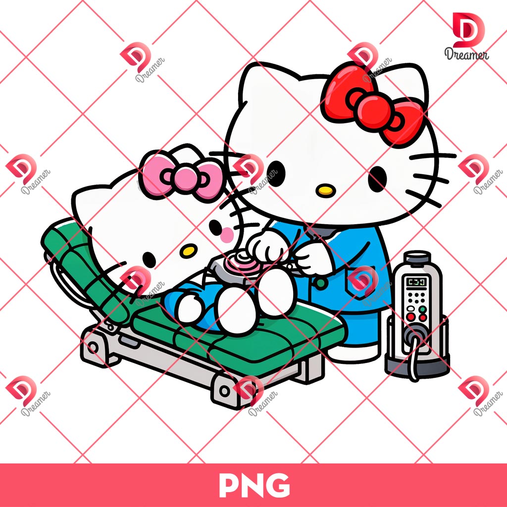 Hello Kitty Decompression Doctor PNG, Hello Kitty In Hospital PNG