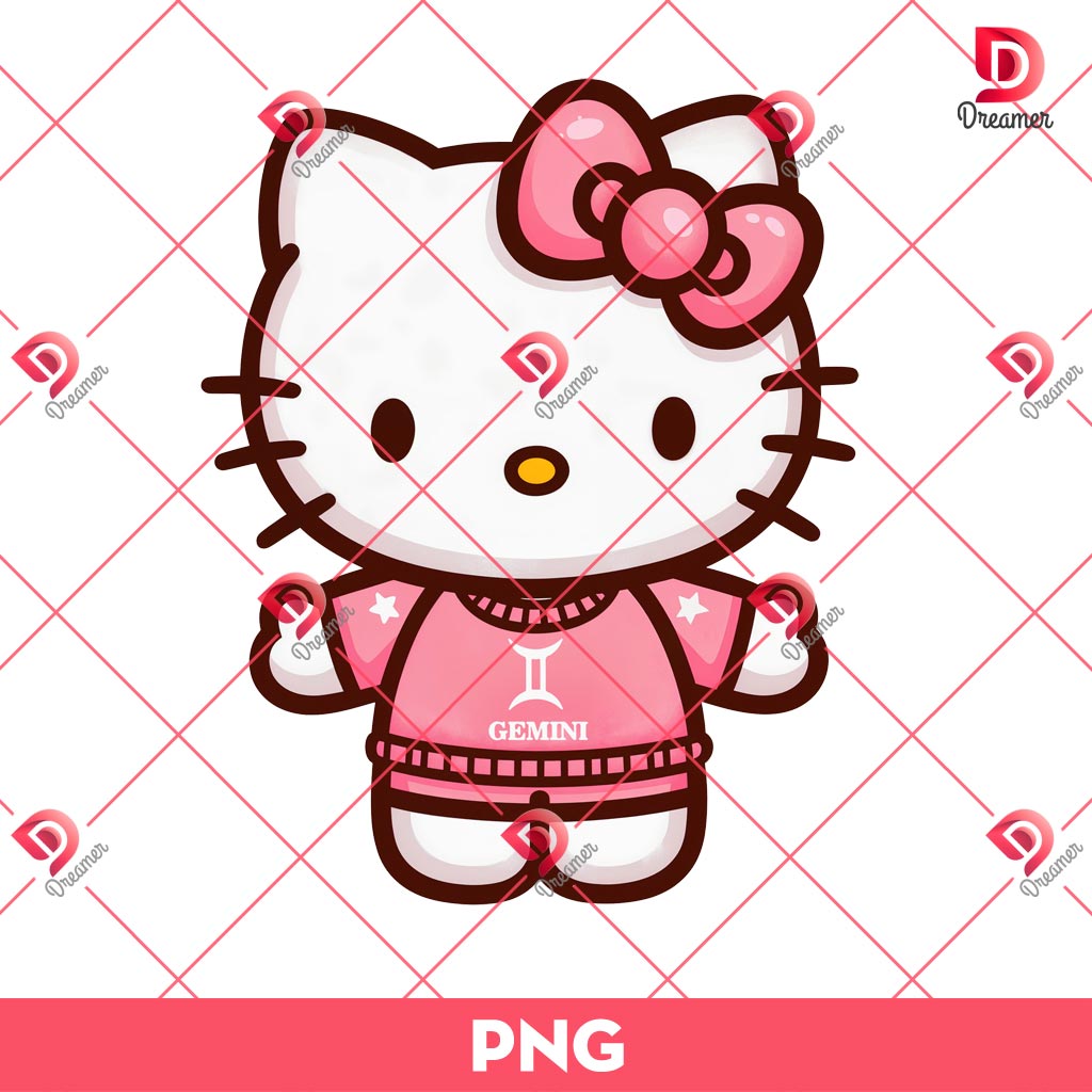 Hello Kitty Gemini PNG, Zodiac Signs Hello Kitty PNG