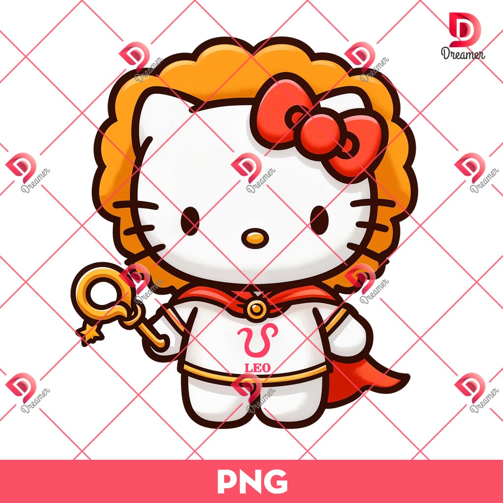 Hello Kitty Leo PNG, Zodiac Signs Hello Kitty PNG