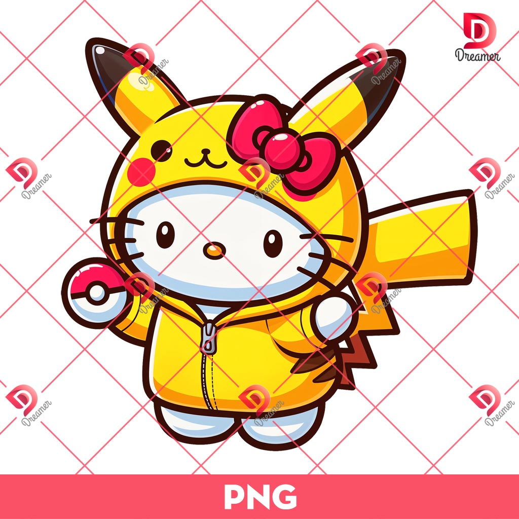 Hello Kitty Pikachu PNG, Pokemon Hello Kitty PNG