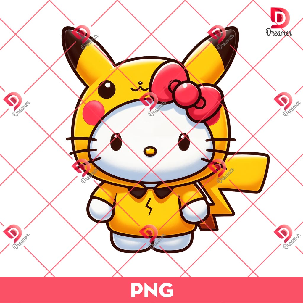 Hello Kitty Pikachu Pokemon PNG, Kitty Cosplay Pikachu PNG