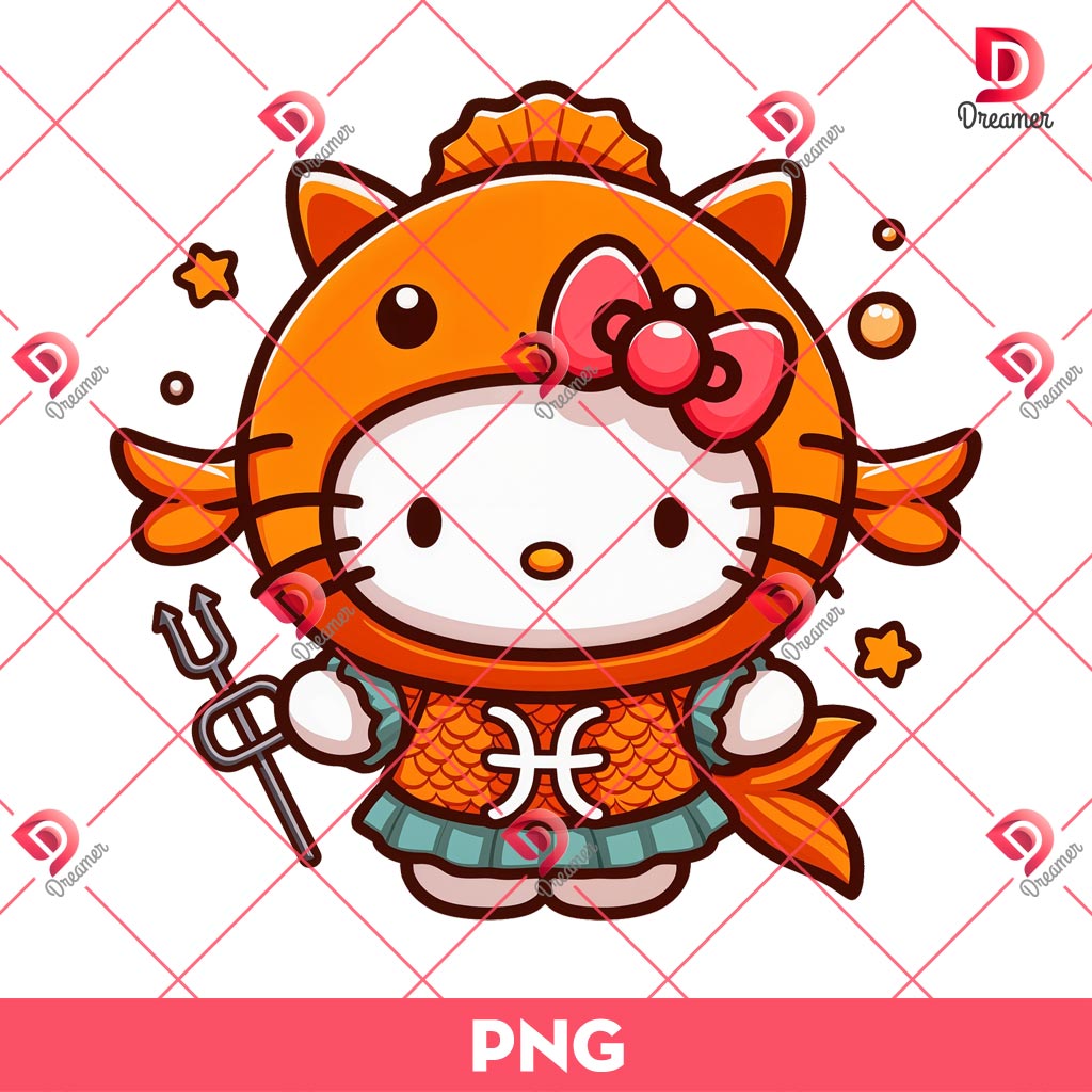 Hello Kitty Pisces PNG, Zodiac Signs Hello Kitty PNG