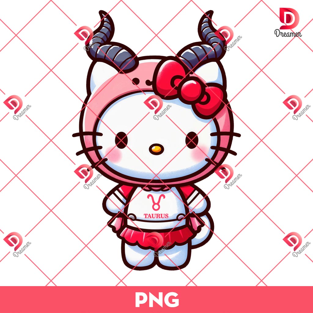 Hello Kitty Taurus PNG, Zodiac Signs Hello Kitty PNG