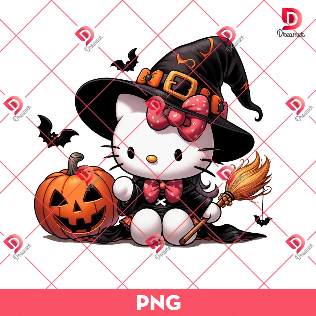 Hello Kitty Witches Halloween PNG, Hello Kitty Witch PNG, Happy Halloween PNG