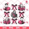 Horror Characters Coquette SVG PNG, Pink Bows Killers PNG SVG, Halloween SVG PNG