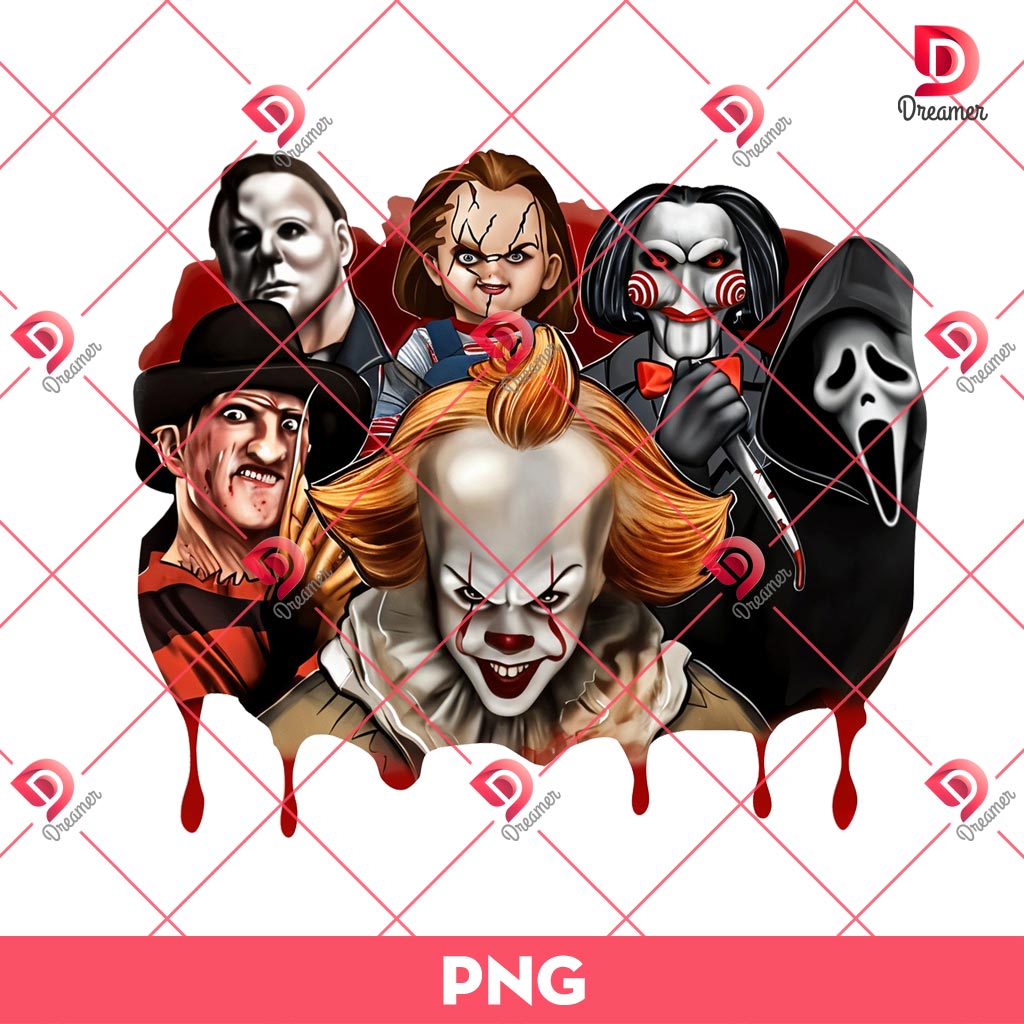 Horror Friends Killers Movie Halloween PNG, Horror Characters PNG