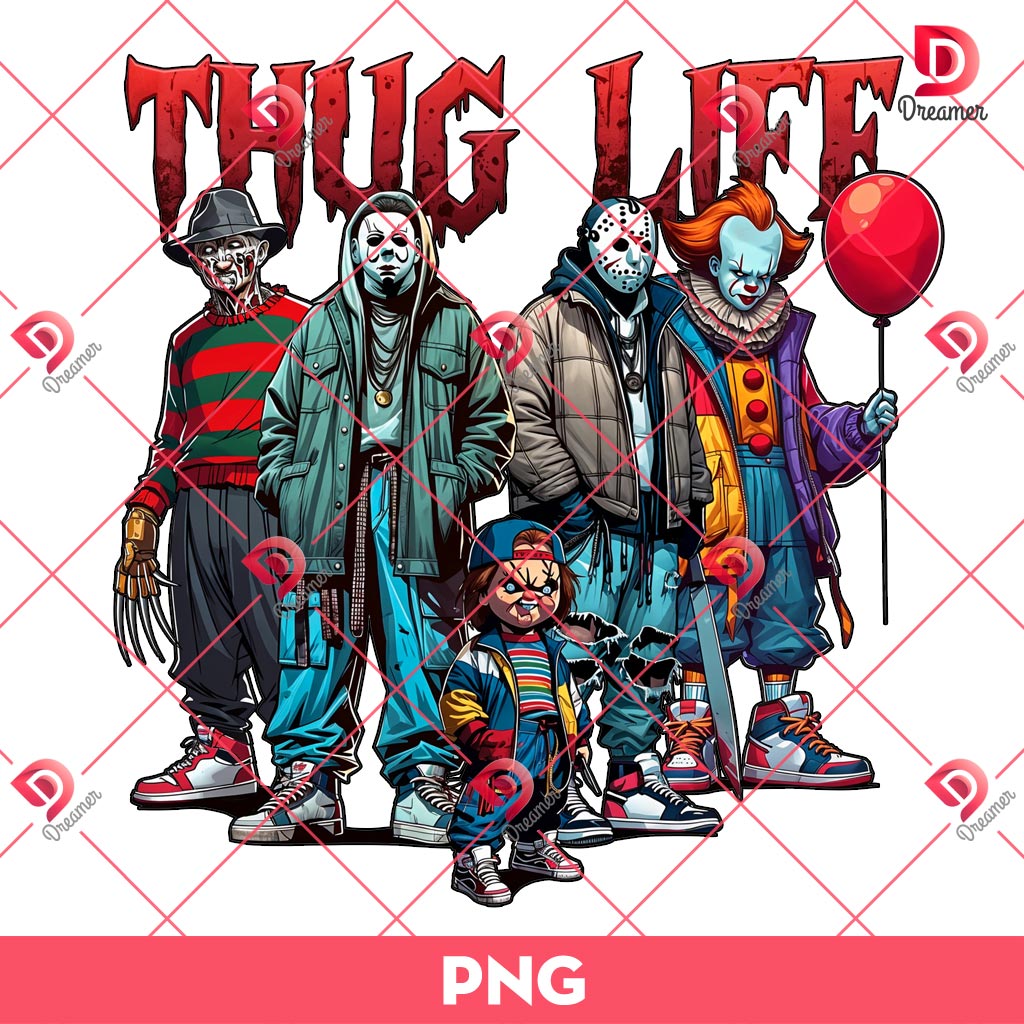 Horror Thug Life Halloween Movie Characters PNG, Horror Thug Life PNG, Halloween Horror PNG