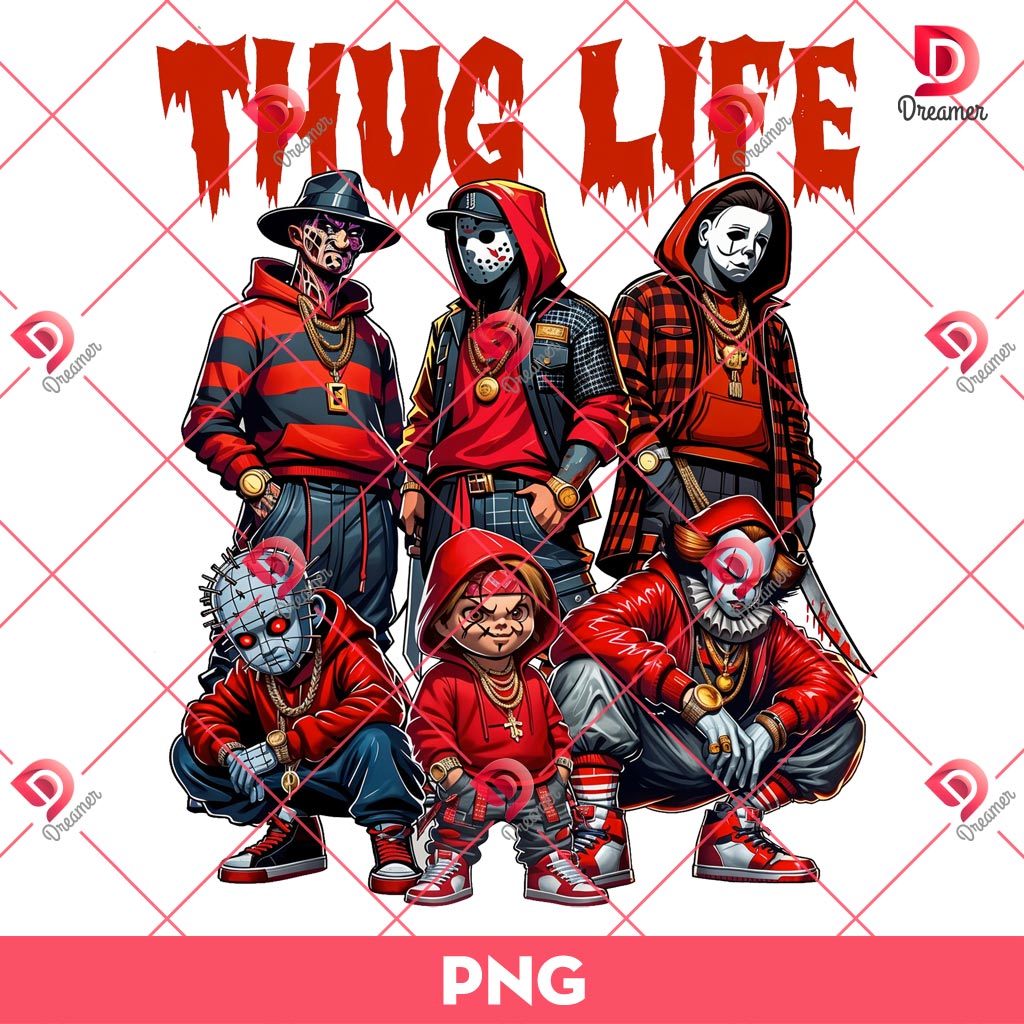 Horror Thug Life Movie PNG, Thug Life Horror Characters Halloween PNG, Horror Halloween Movie PNG