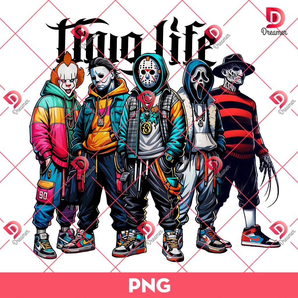 Horror Thug Life PNG, Horror Killers Halloween PNG, Thug Life Halloween PNG