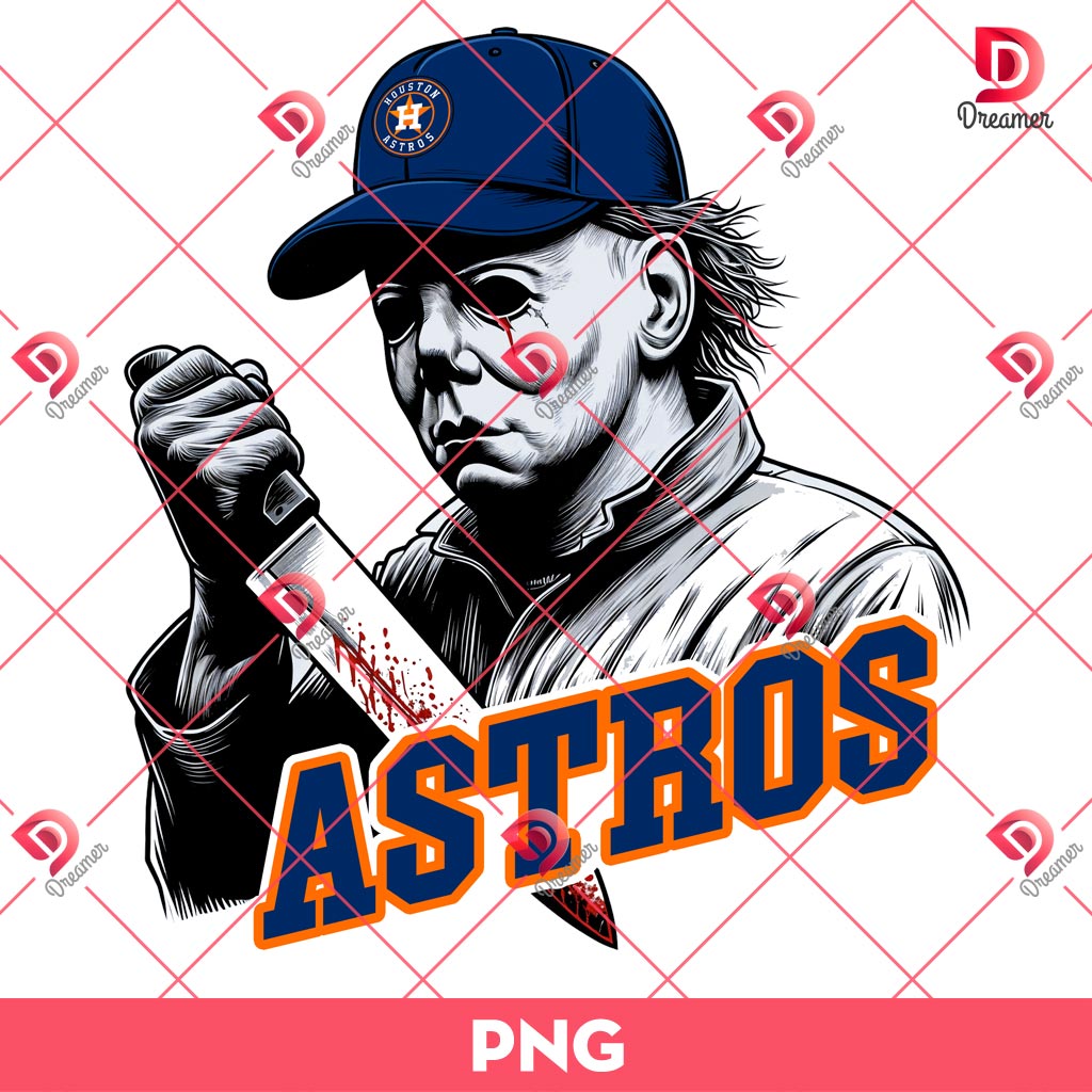 Houston Astros Michael Myers PNG, Horror Characters MLB Baseball PNG