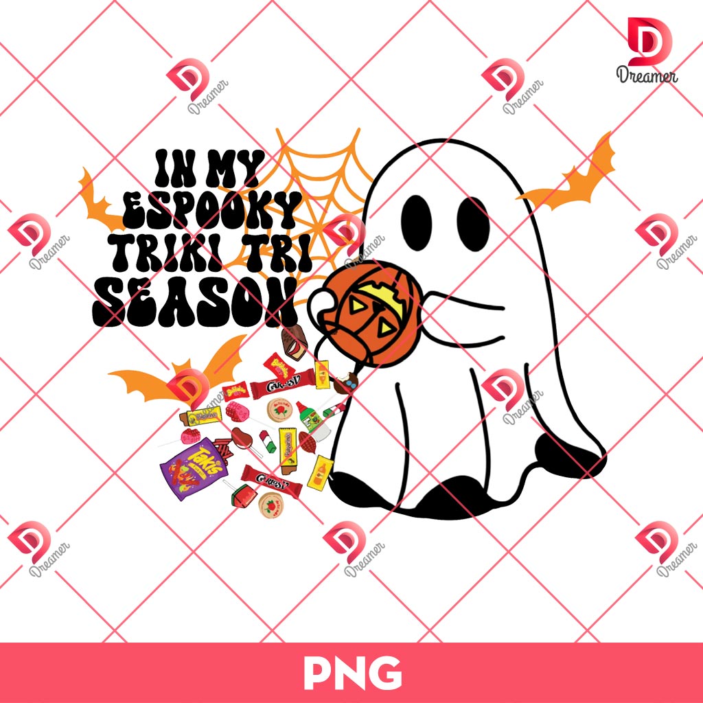 In My Spooky Triki Tri Season PNG, Cute Ghost Halloween PNG