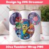 Inside Out Tumbler PNG, Inside Out 2 Characters In Disney Mouse Ears Tumbler Wrap PNG