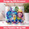 Inside Out 2 Characters Tumbler Wrap 20oz PNG, Inside Out Movie Tumbler 20oz