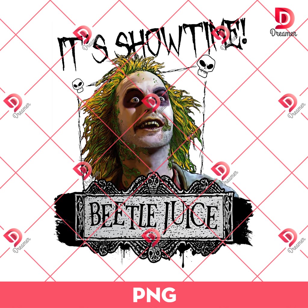 It's Show Time Beetlejuice PNG, Horror Characters PNG, Halloween PNG