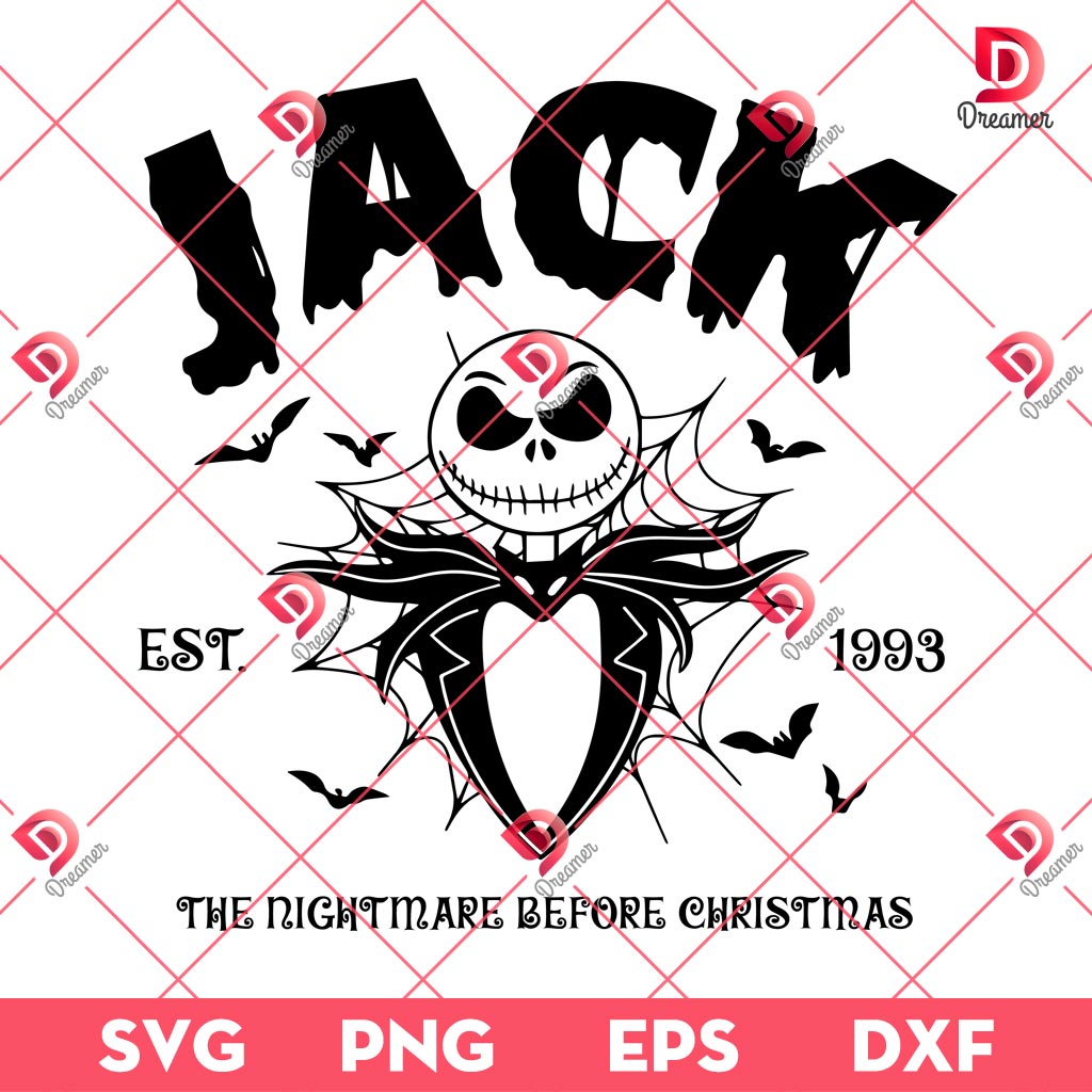 Jack Skellington Nightmare Before Christmas SVG PNG, Halloween Characters Movie PNG SVG