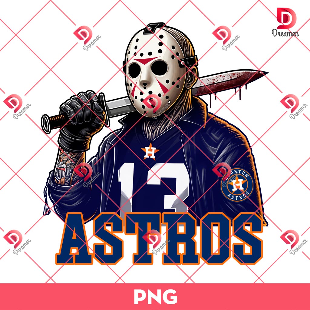Jason Voorhees Houston Astros PNG, Horror Character MLB Baseball PNG