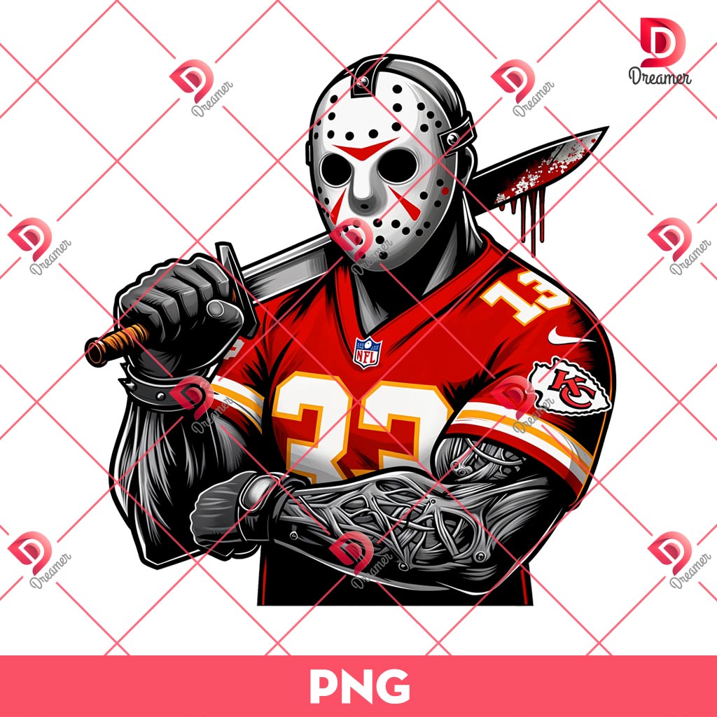 Jason Voorhees Kansas City Chiefs PNG, Horror Killer Football PNG