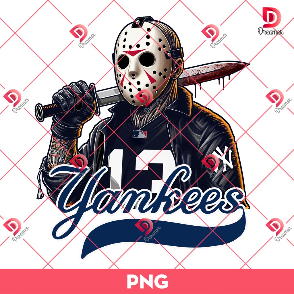 Jason Voorhees Yankees PNG, Horror Character MLB Baseball PNG