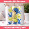 Joy Inside Out Tumbler Wrap 20oz PNG, Inside Out 2 Movie Tumbler Wrap PNG