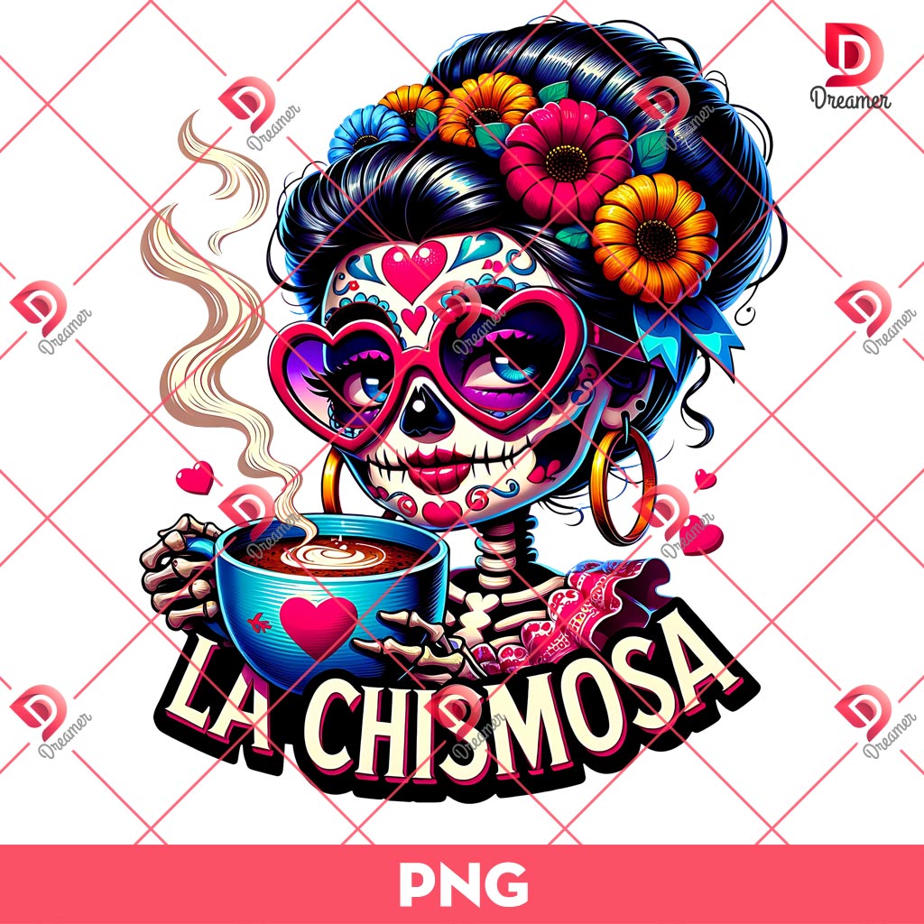 La Chismosa PNG, Mama Coffee PNG, Horror Coffee Halloween PNG