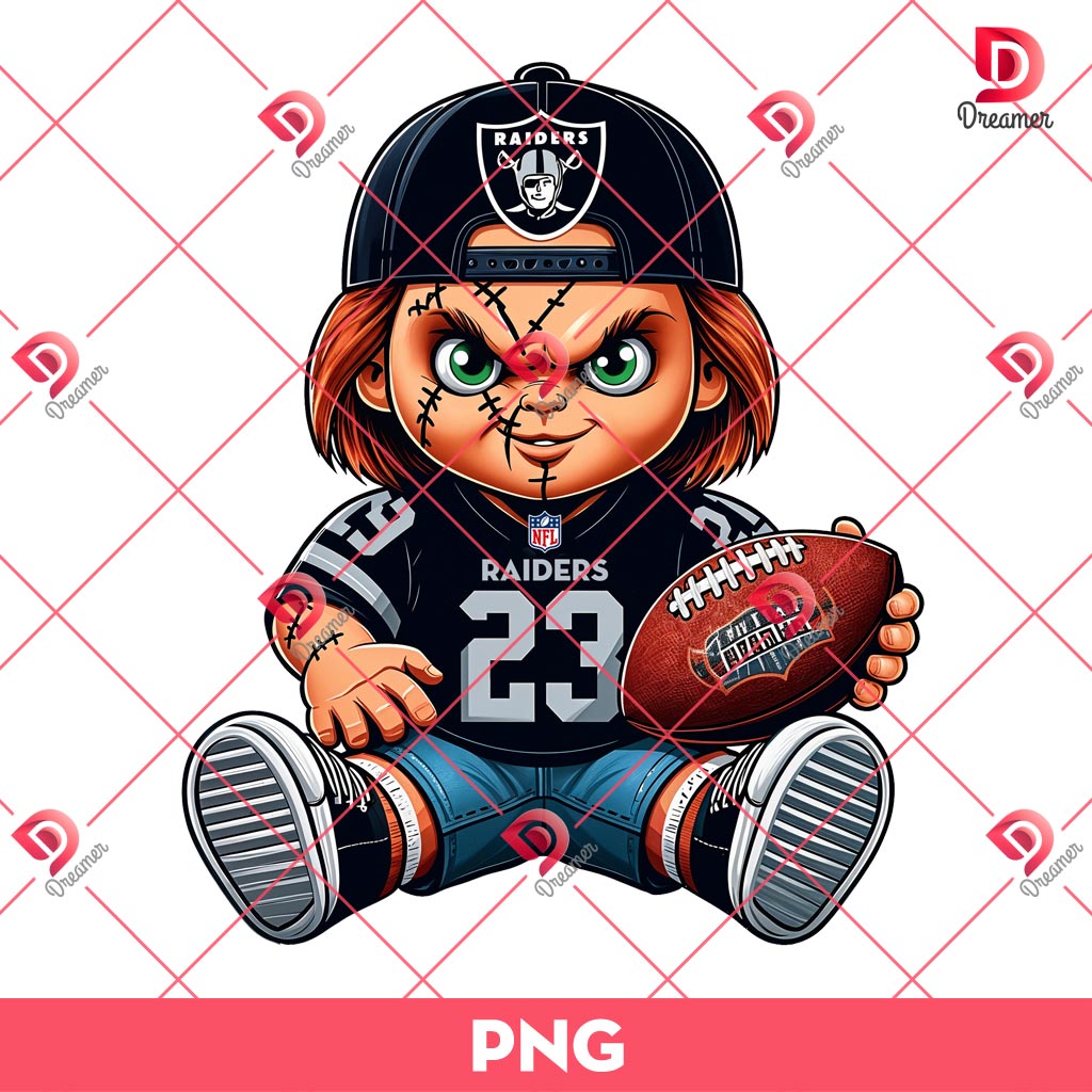Las Vegas Raiders NFL Chucky Player PNG, Horror Character Football PNG