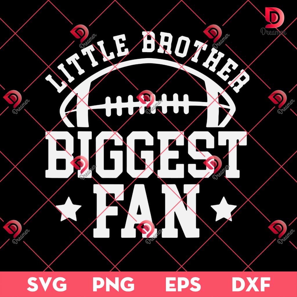 Little Brother Football Biggest Fan SVG PNG, Football SVG PNG