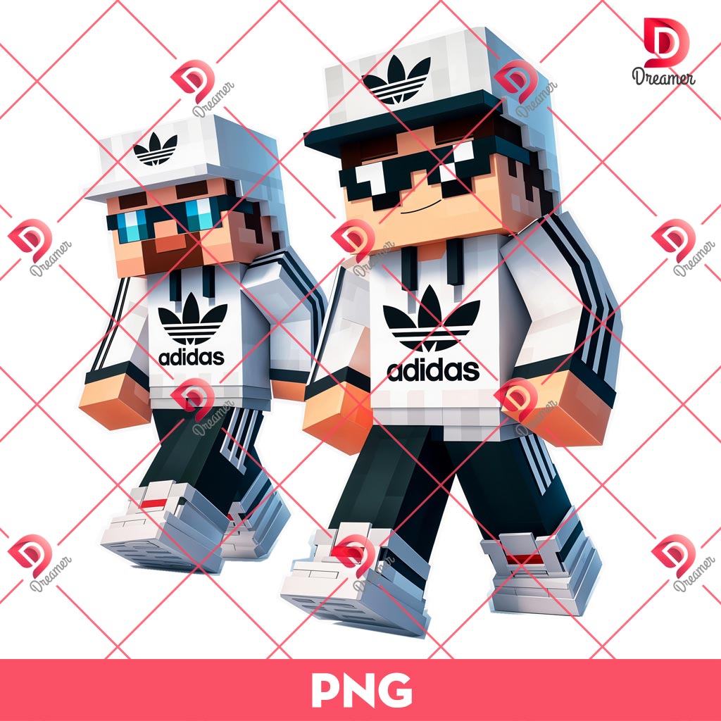 Minecraft Character Wearing Adidas Outfits PNG, Minecraft Adidas PNG