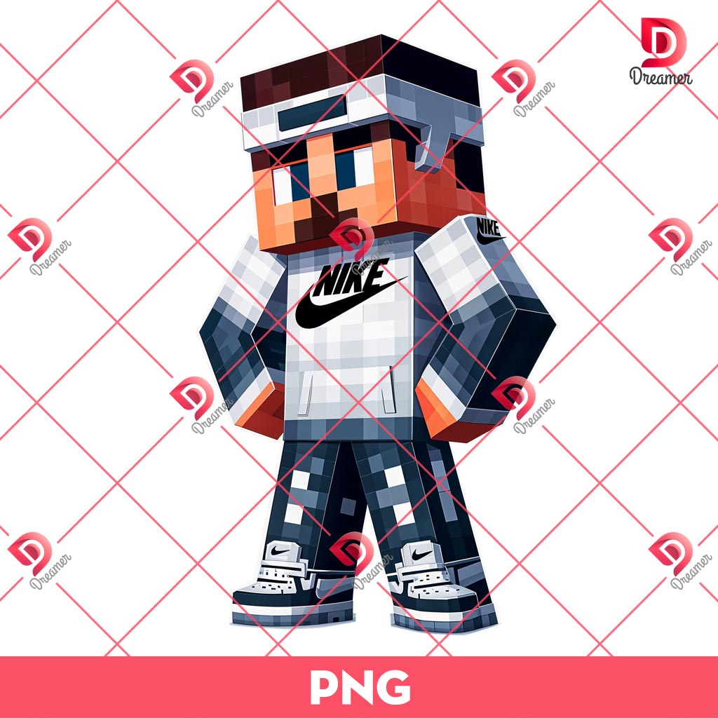 Minecraft Character Wearing Nike Outfits PNG, Minecraft Nike PNG