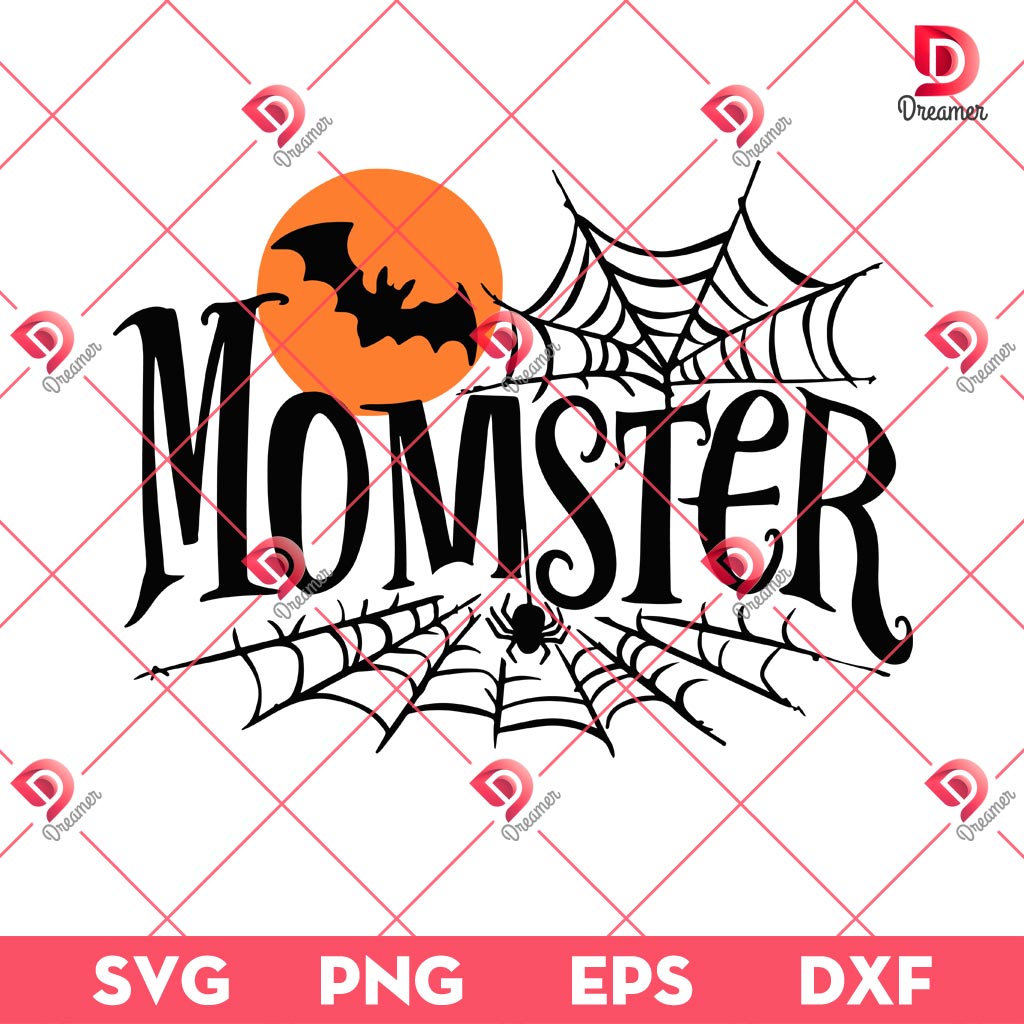 Momster SVG PNG EPS DXF, Retro Momster Halloween SVG EPS DXF PNG