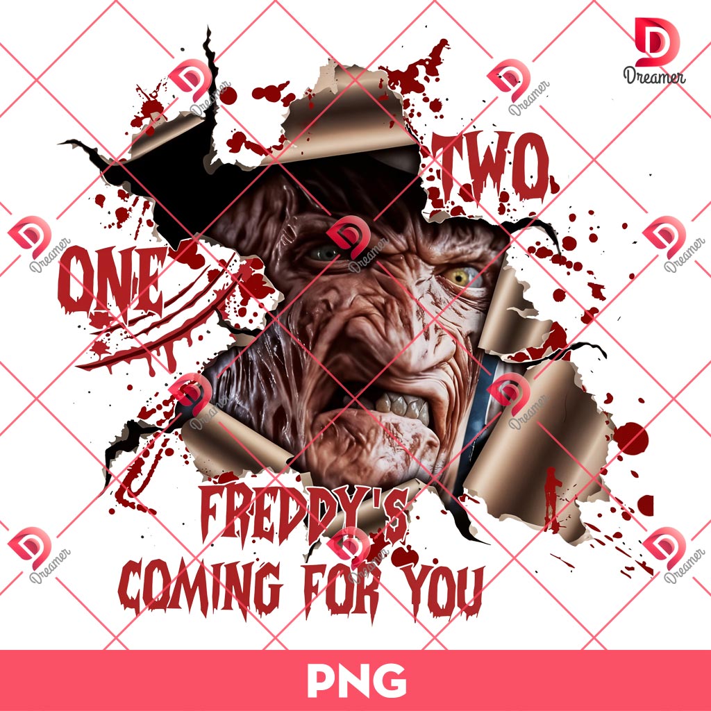 One Two Freddy Coming For You Halloween PNG, Horror Halloween PNG
