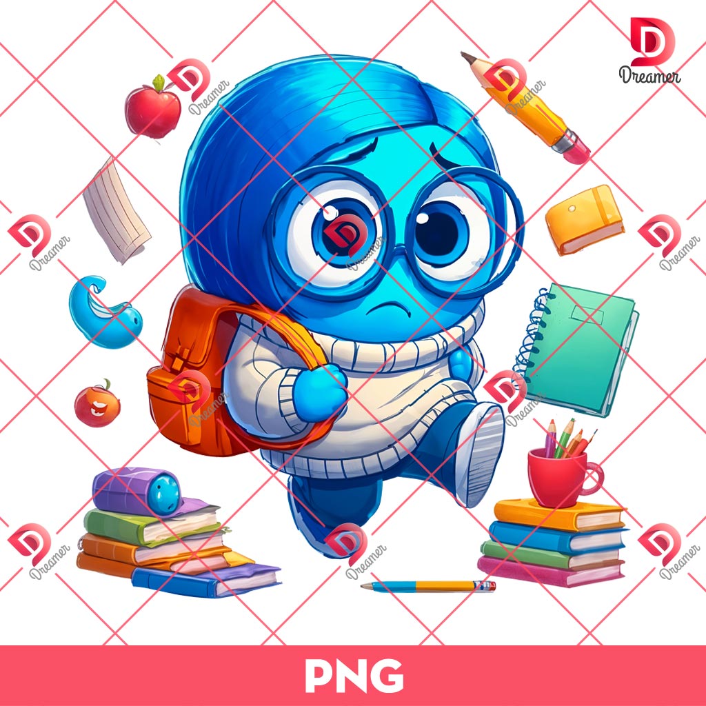Sadness Back To School PNG, Inside Out Back To School PNG
