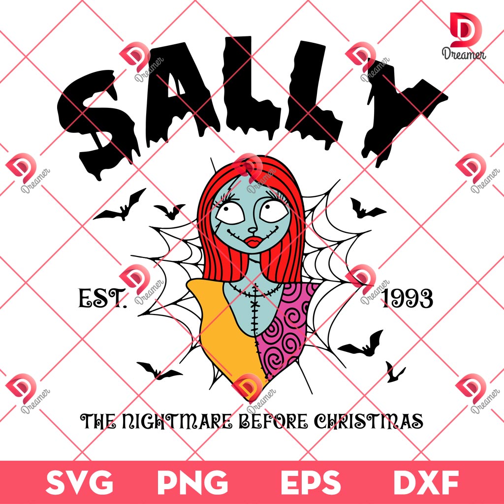 Sally Nightmare Before Christmas SVG PNG, Halloween Characters Movie PNG SVG