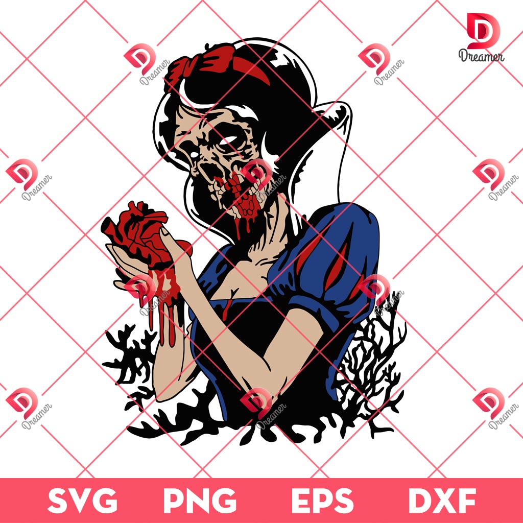 Snow White Skull SVG PNG, Horror Disney Princess Halloween SVG PNG