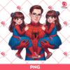 Spiderman Daddy With Daughters PNG, Superhero Dad PNG
