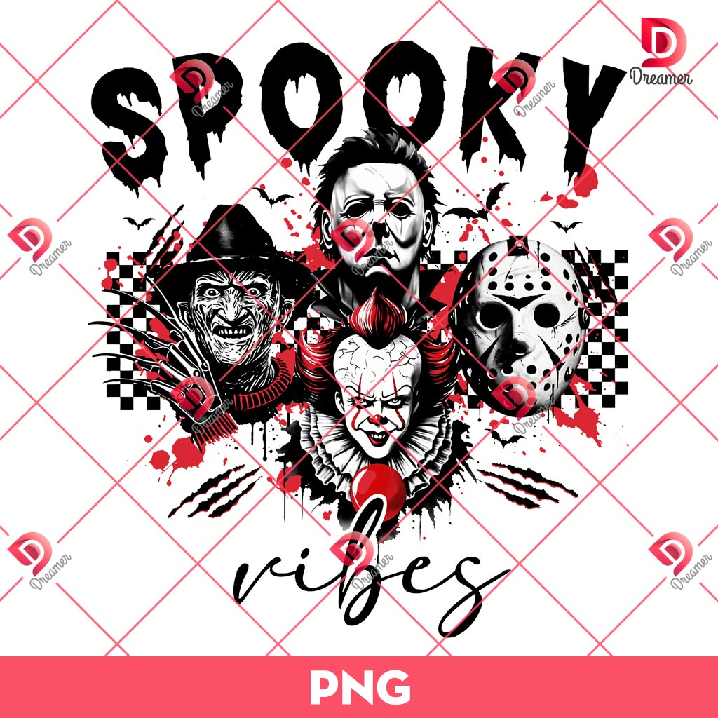 Spooky Vibes Killers Halloween PNG, Horror Characters Movie Halloween PNG