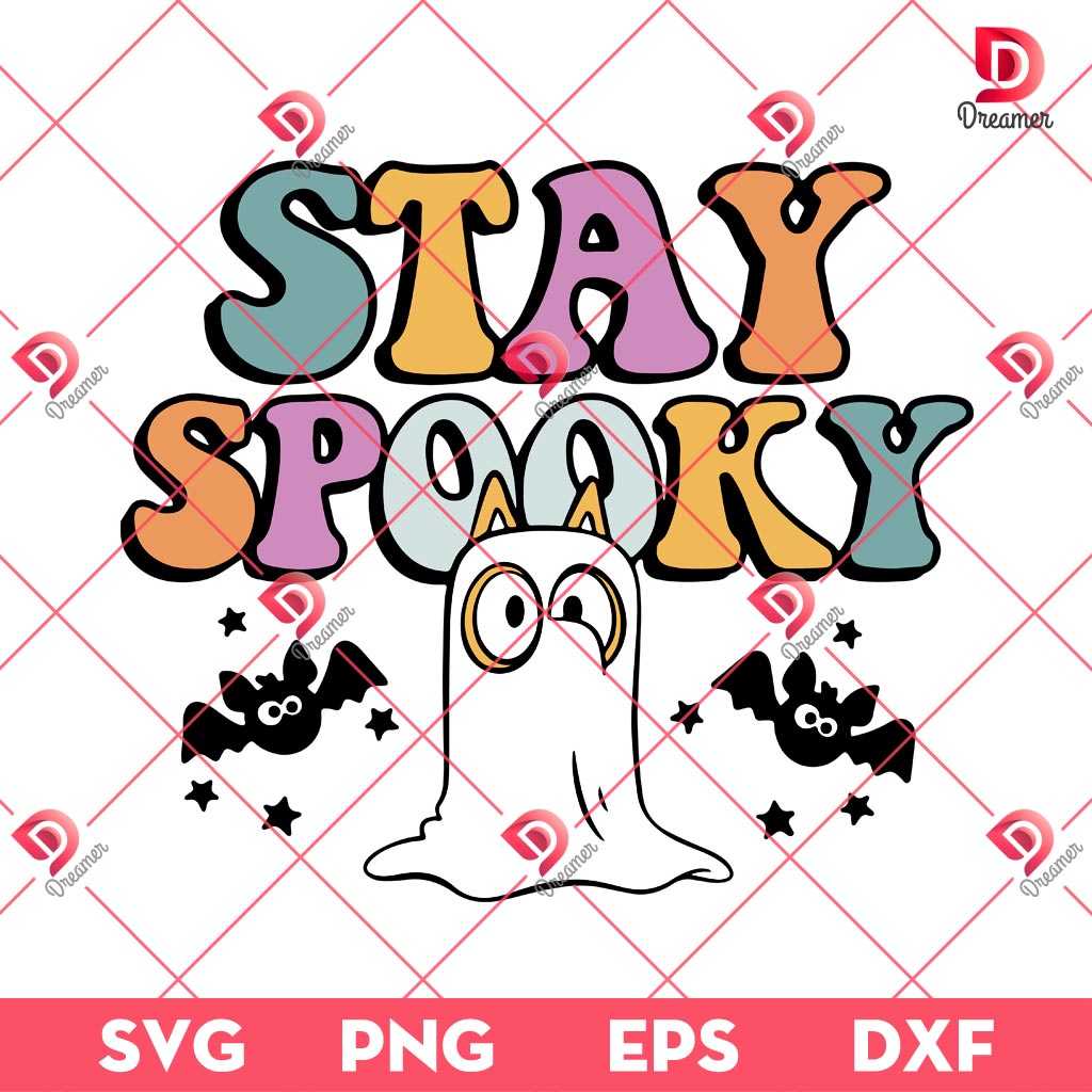 Stay Spooky Bluey PNG SVG, Bluey Halloween SVG PNG