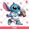Stitch Drinks Starbucks Coffee PNG, Stitch Wearing Nike Fashion PNG