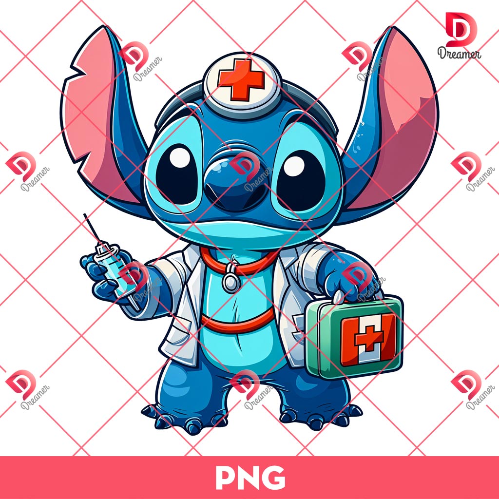 Stitch Nurse PNG, Stitch In Hospital PNG