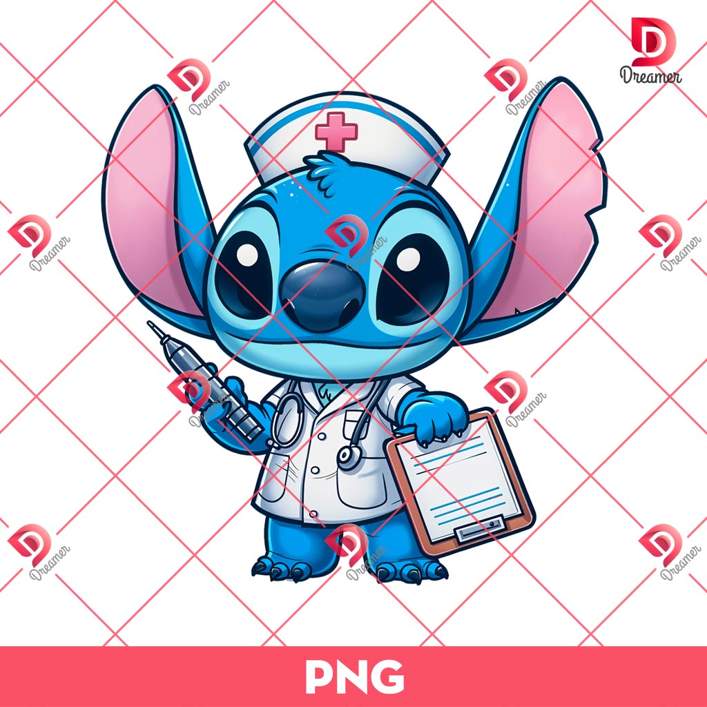 Stitch Medical Assistance PNG, Stitch Nurse In Hospital PNG