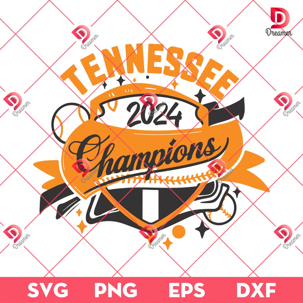 Tennessee Champions 2024 Baseball SVG PNG, Tennessee Volunteers SVG PNG