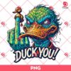 The Scary Duck Flips The Middle Finger PNG, Funny Duck PNG, Scary Animals PNG