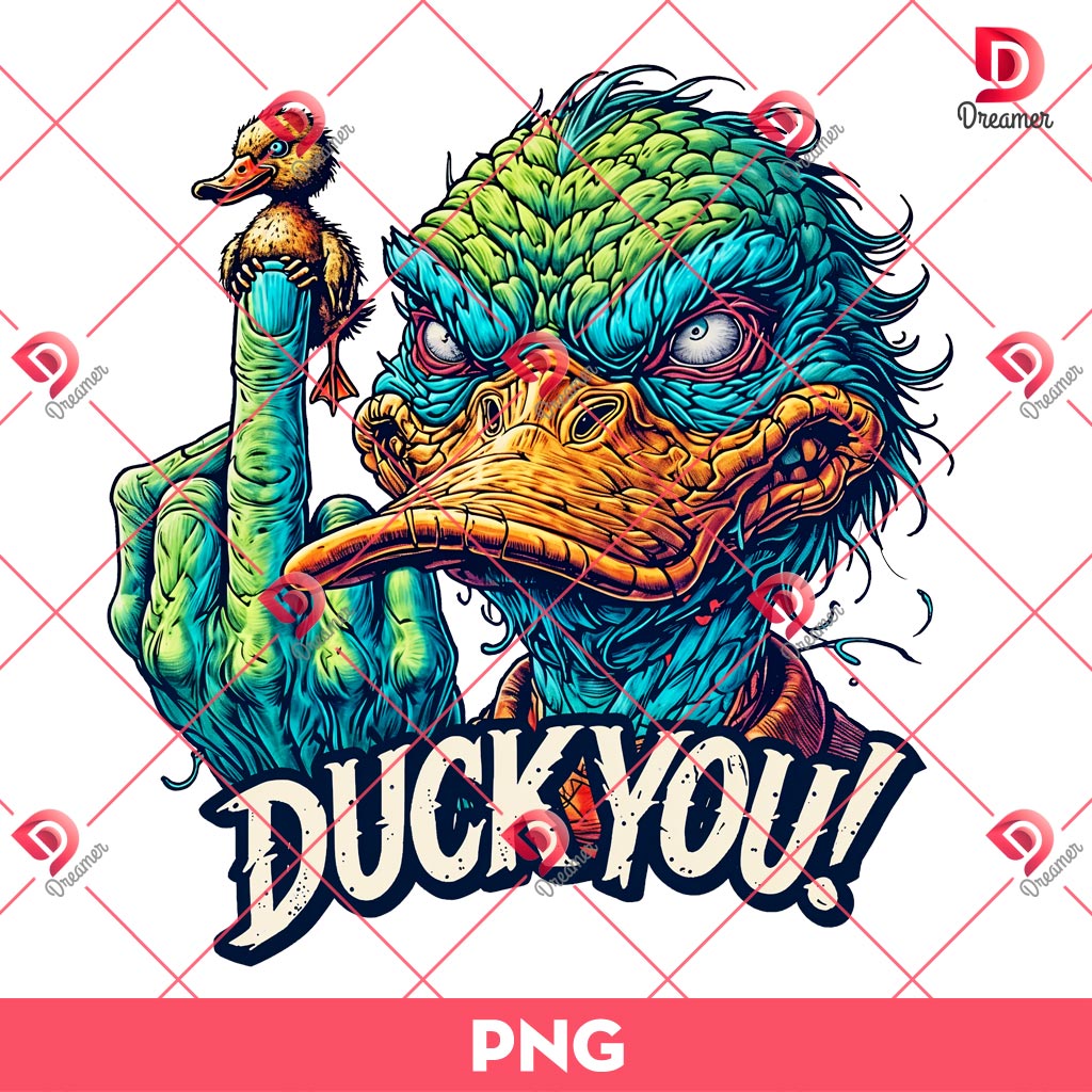 The Scary Duck Flips The Middle Finger PNG, Funny Duck PNG, Scary Animals PNG