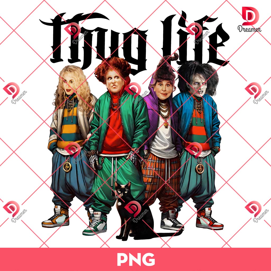 Thug Life Hocus Pocus PNG, Horror Characters Halloween PNG, Thug Life Horror Halloween PNG