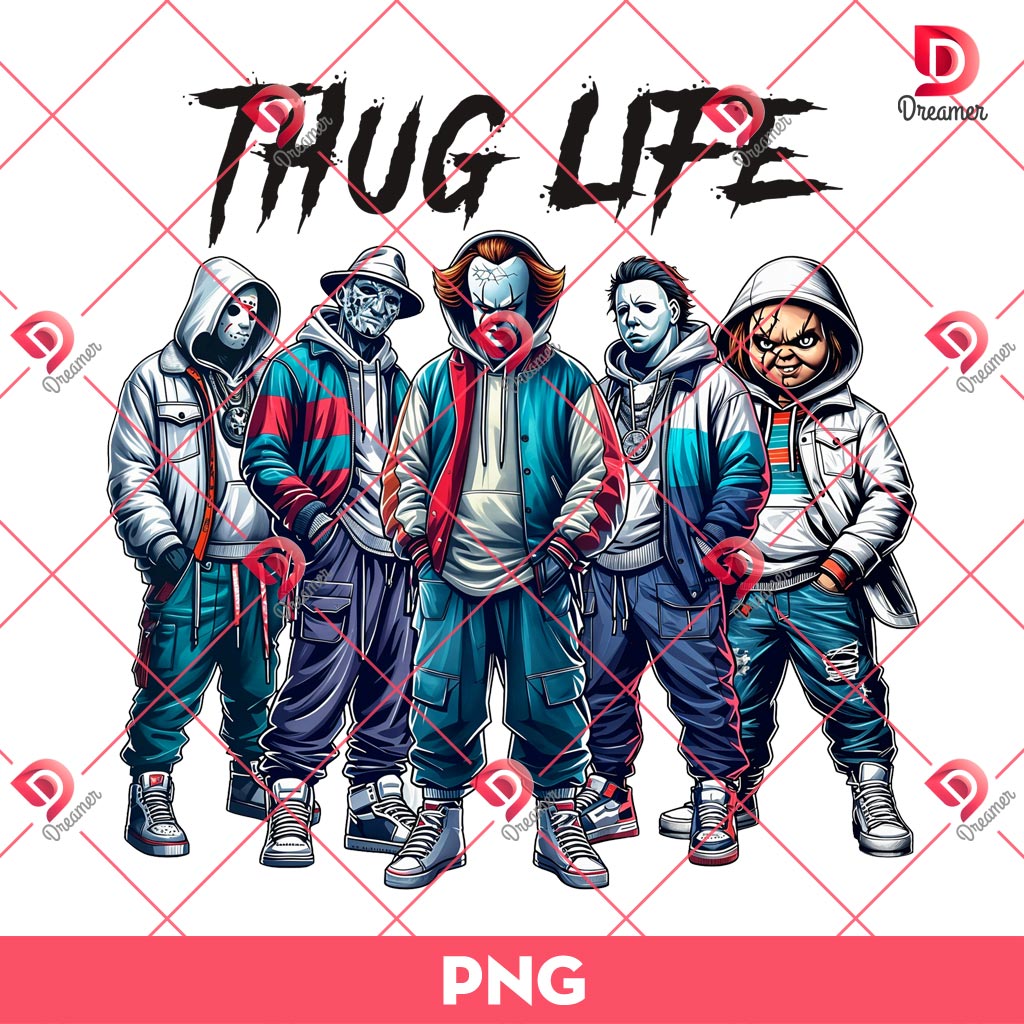 Thug Life Horror Halloween Movie PNG, Horror Killer Thug Life Halloween PNG