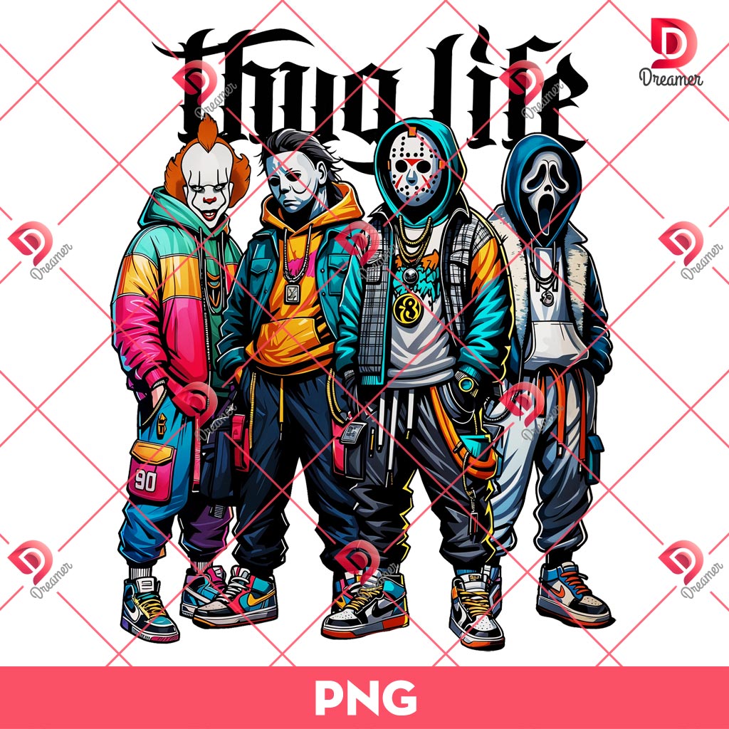 Thug Life Horror Killer PNG, Horror Characters Halloween PNG