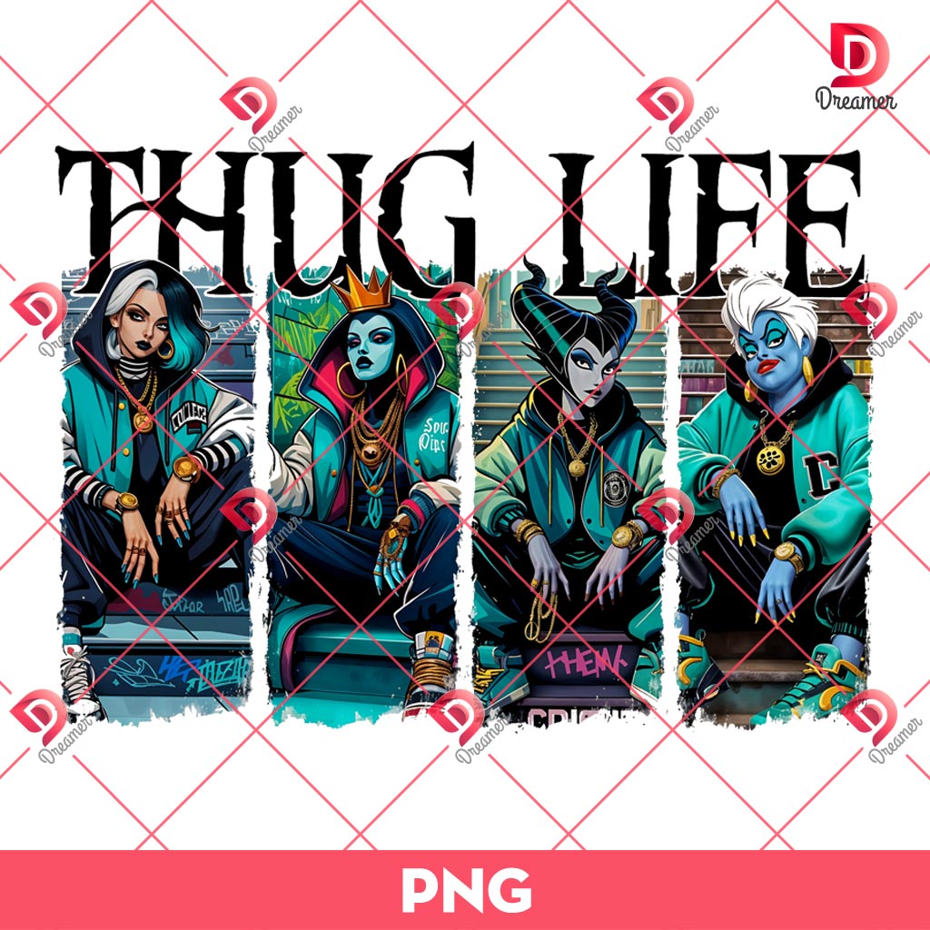 Thug Life Villains PNG, Horror Characters Thug Life Halloween PNG