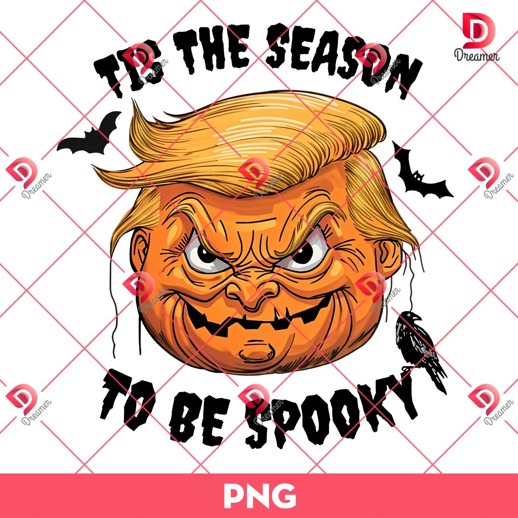 Tis The Season To Be Spooky Trump PNG, Trump Halloween PNG, Pumpkin Trump PNG