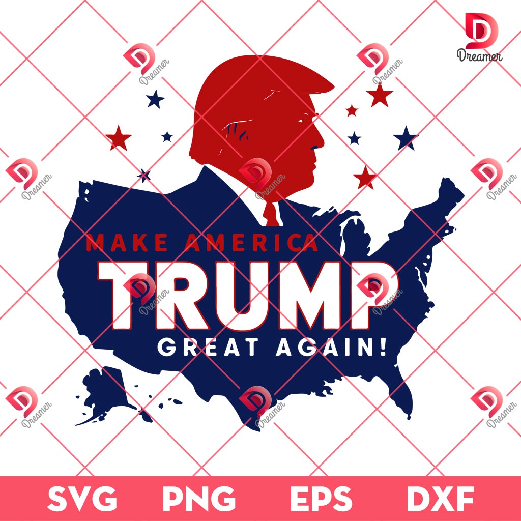 Trump Make America Great Again SVG PNG, Trump America Map SVG PNG, Election 2024 SVG PNG