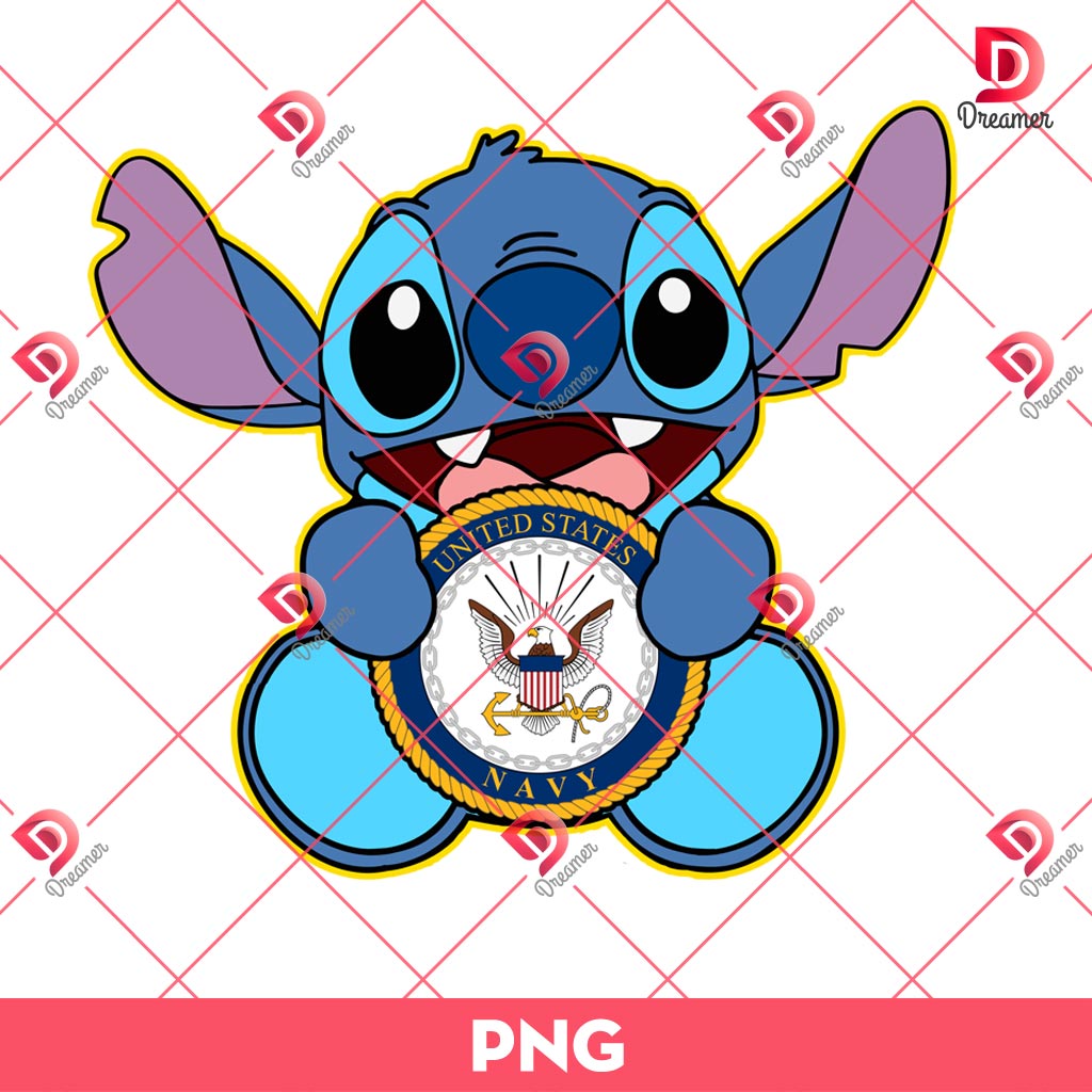 US Navy Stitch PNG, Stitch Patriotic PNG