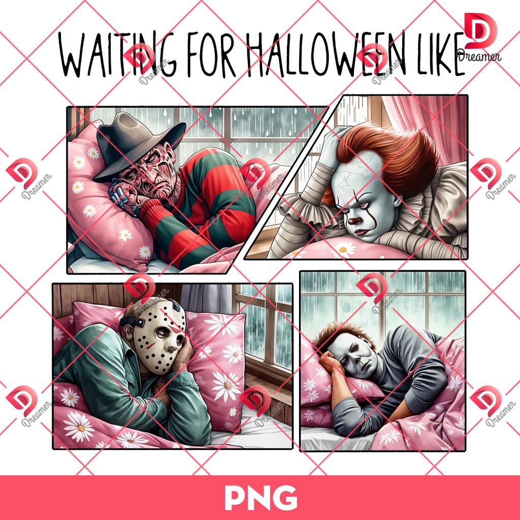 Waiting For Halloween Like Killers PNG, Horror Characters Halloween PNG, Scary Movie Halloween PNG